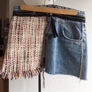 Zara knit mini jean skirt